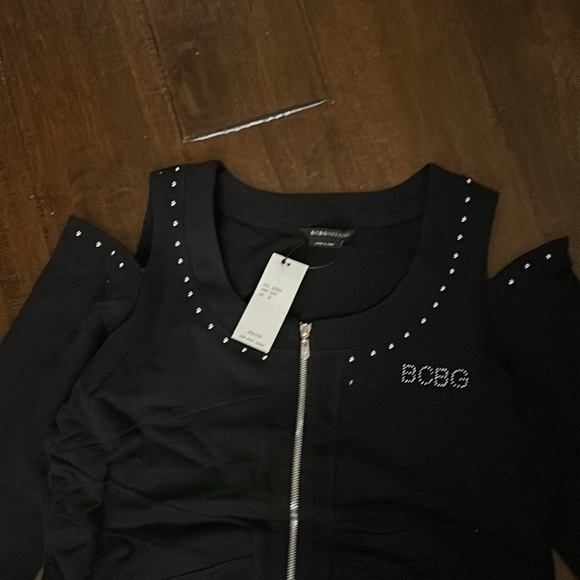 BCBG jogger- studded pants and jacket with cutout shoulder - Picture 5 of 6